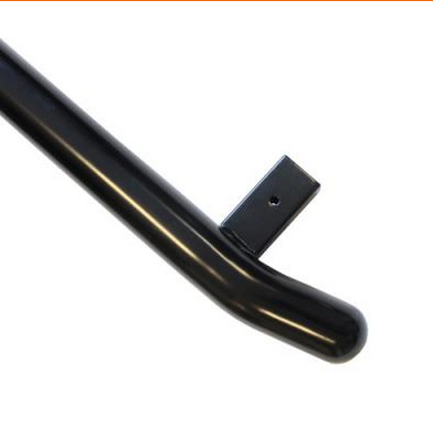 black side bars stanless powder coated with sealed ends. extensive instal instructions