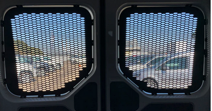 renault master rear door window grills window protecion metal powder coated with anti vibration pads
